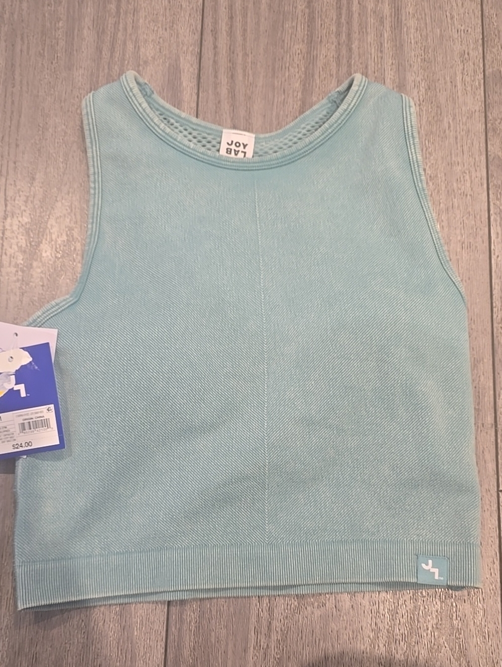 JOY LAB CROPPED FIT TANK WITH BUILT IN BRA AND REMOVABLE PADS
